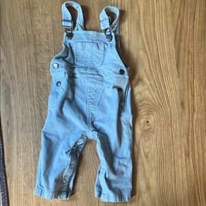 Light Blue Denim Overalls with Adjustable Straps and Relaxed Fit